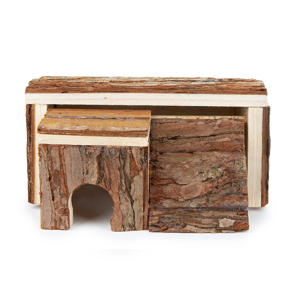 Happet Drewniany Domek dla Chomika Gryzoni 19x19x7,5cm | Akwarium24